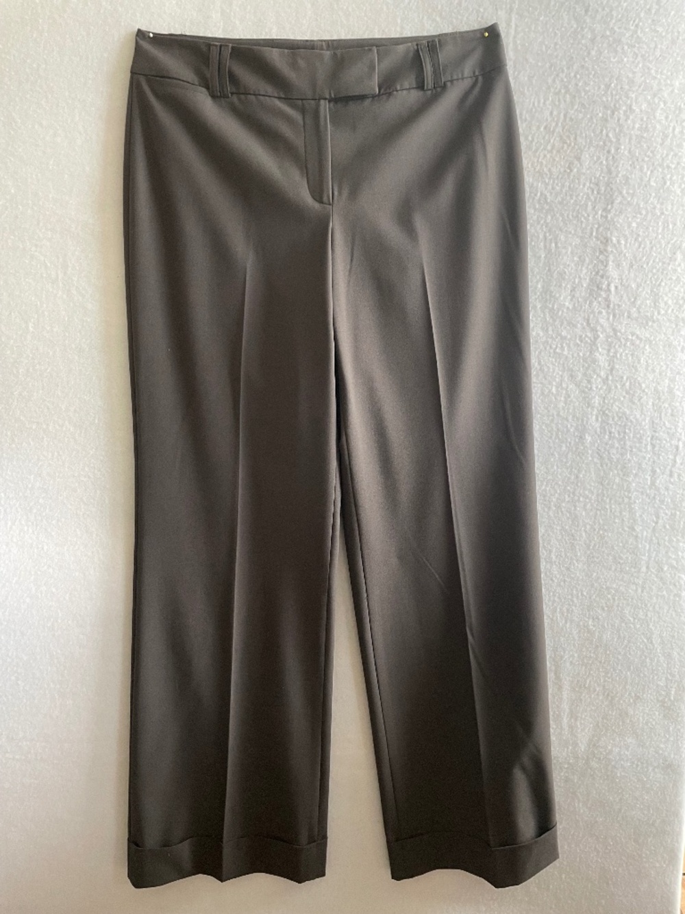 🌸Talbots Heritage Brown Wide-leg Cuffed Dress Pants Trousers Classic, Size 10